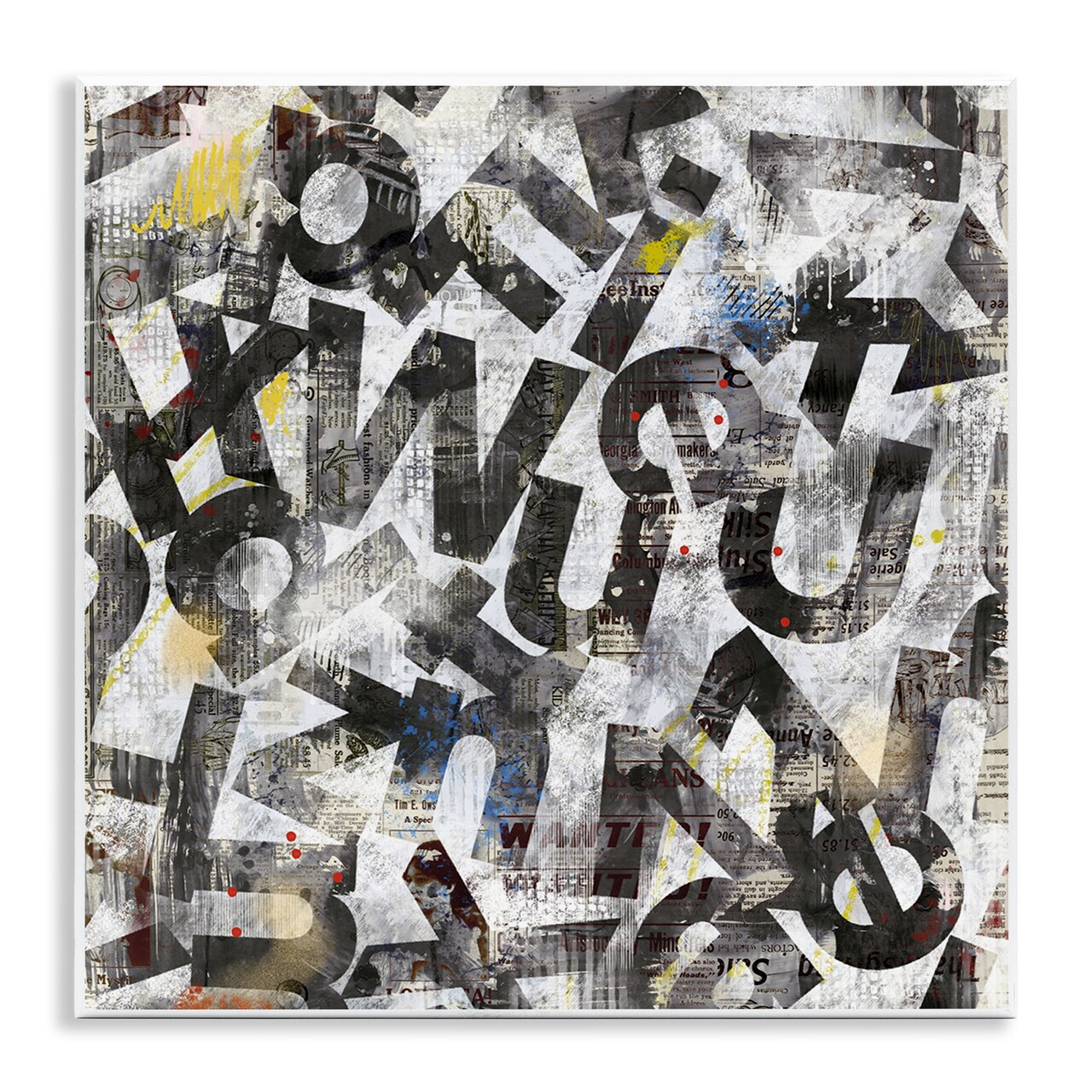 Stupell Industries Mixed Letters Abstraction Wall Plaque Art Design by Laura Gibson